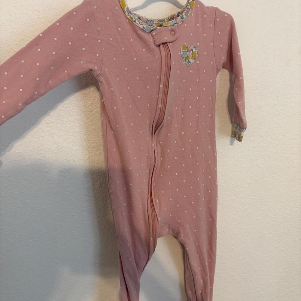 Just One You by Carter's pink with white polka dots baby onesie size 18 months